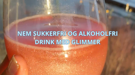 Nem sukkerfri og alkoholfri drink til nytår, fest og fødselsdag med glimmer